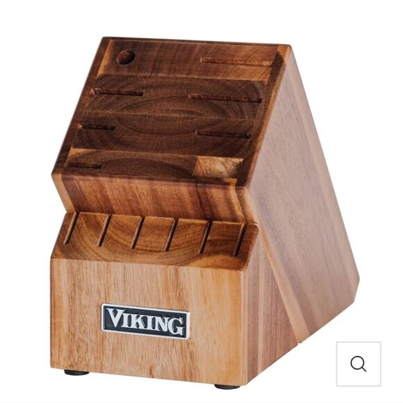 Viking 15-PC Stainless Steel Cutlery Set w/Acacia Wood Block - Picture 11 of 16